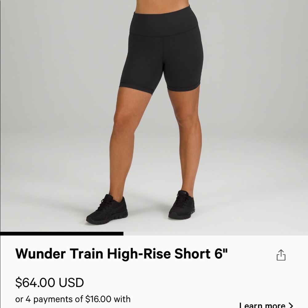 Lululemon Wunder Train Biker Shorts 6”